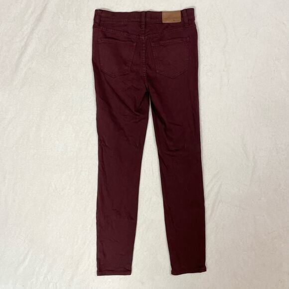 Madewell 9” High Riser Skinny Skinny Maroon Colored Jeans Size 25 - Picture 3 of 9
